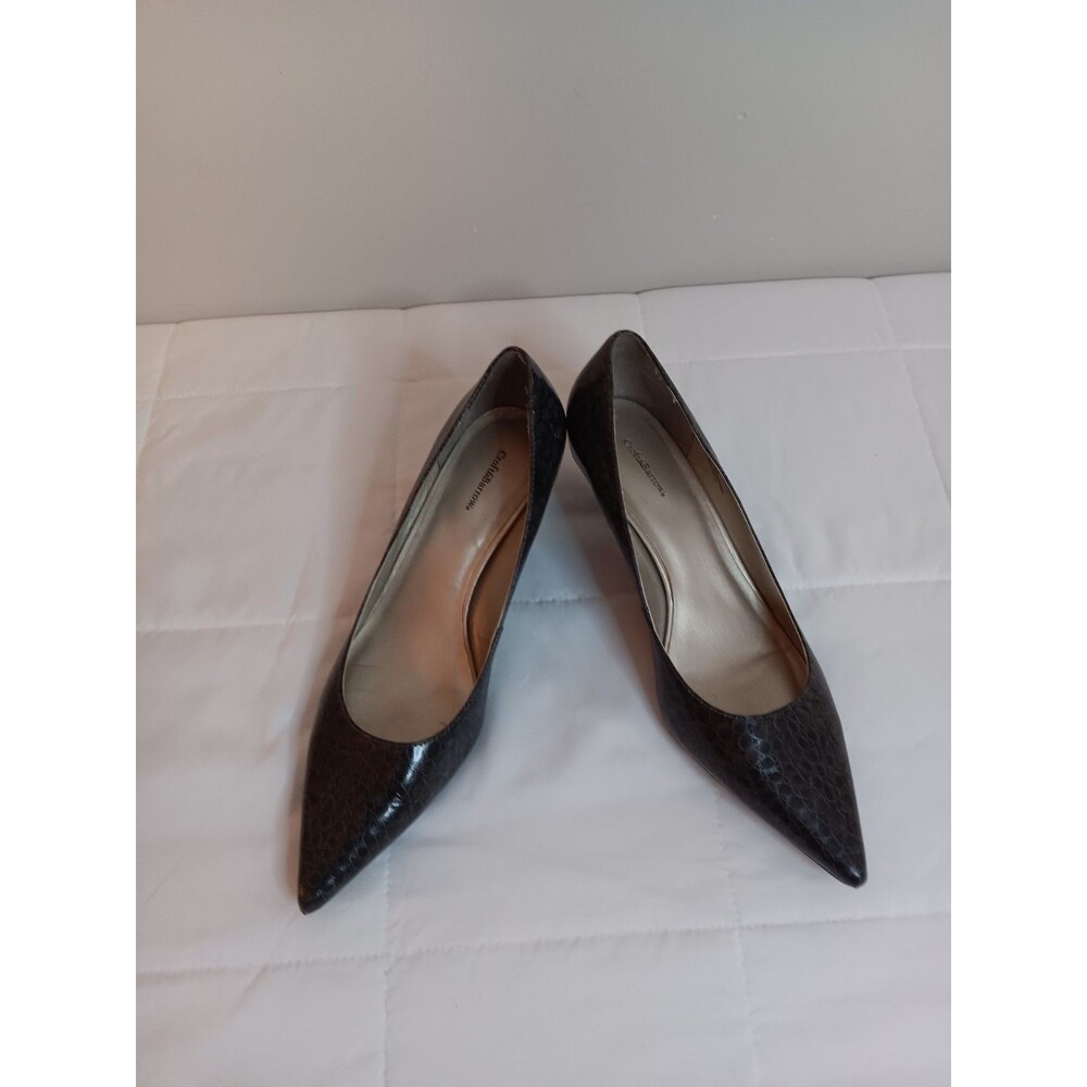 Croft & Barrow Animal Print Heels Grey Vegan Leather Sz 10